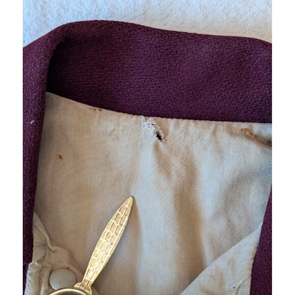 Marshall Gamemaster VTG 50s 60s Wool Maroon Tri-State Engineers Snap Jacket 38 - Picture 10 of 11